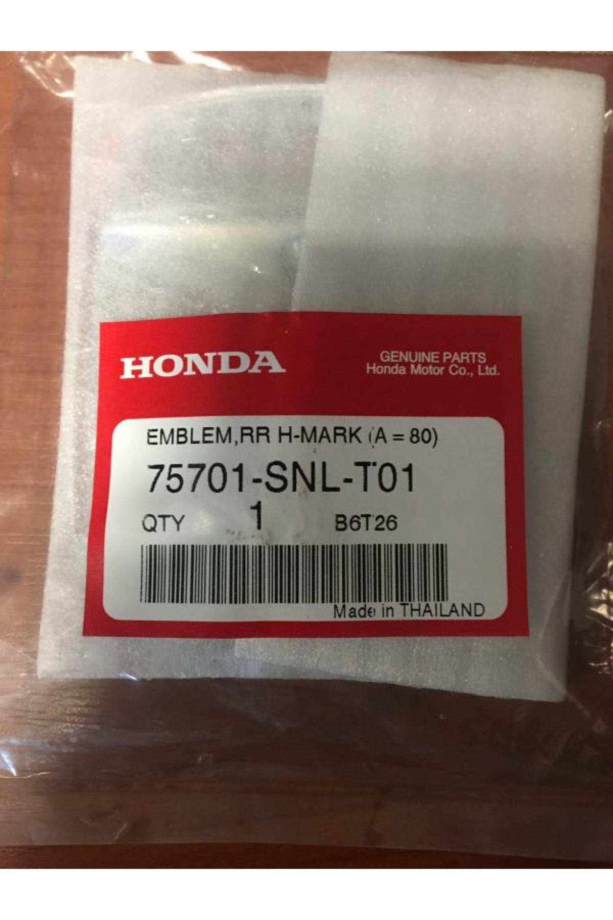 Honda Civic Arka Bagaj Logo, Amblem, Arma 75701-SNL-T01