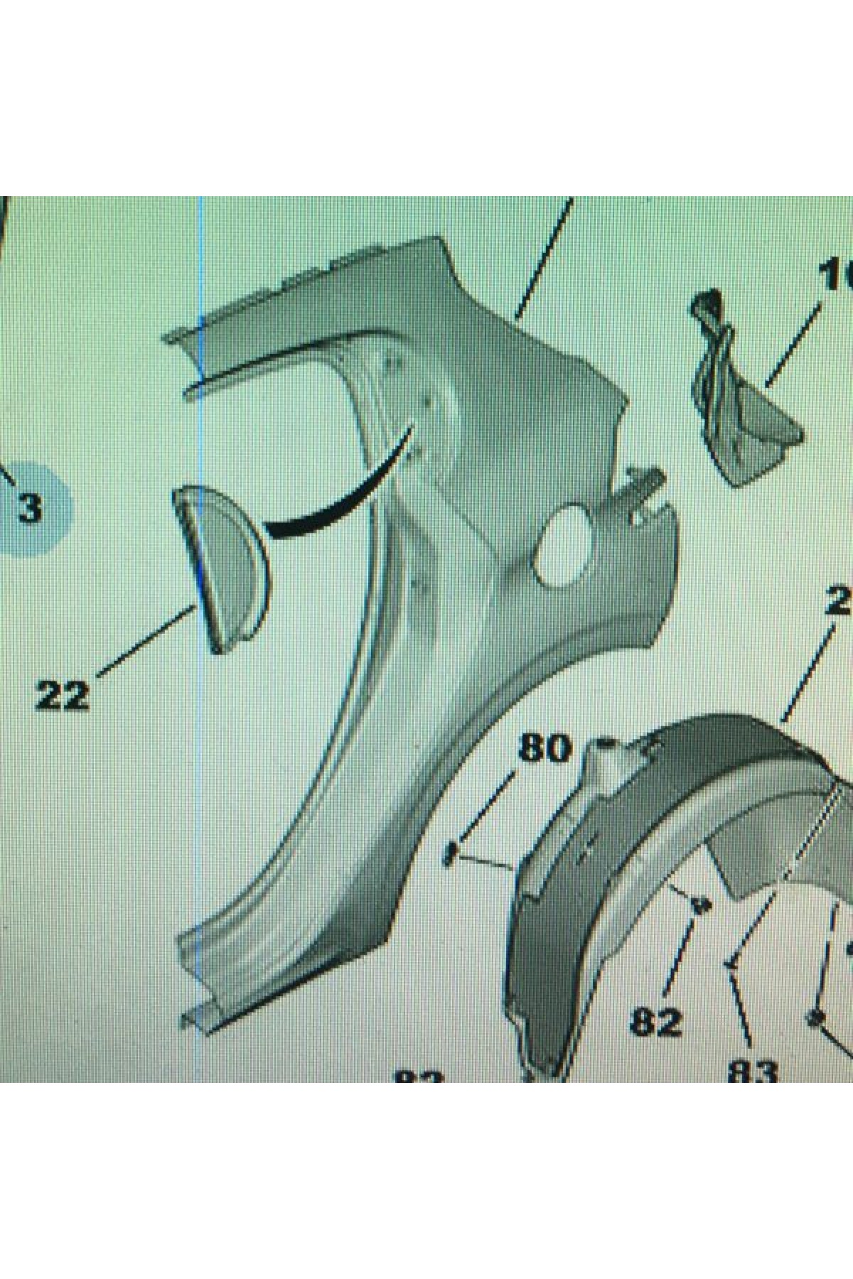 Peugeot 208 Sağ Arka Çamurluk Köşe Bakaliti 9676009780